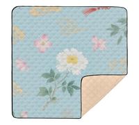 Japanese Cherry Blossom Clouds Large Non-Slip Baby Gym & Activity Mat for Indoor Outdoor Portable Foldable Baby Crawling Mat for Babies Infants Toddlers, 50'' x 50''con Musica para Bebes