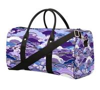 Japanese Cherry Blossom Clouds Sports Tote Gym Bag for Men & Women, Water Resistant Foldable Travel Duffel Bag, Lightweight Carry-On Weekender Overnight Bag for Workout Hospital
