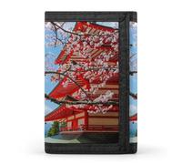 Japanese Cherry Blossom Flower and Mount Fuji Wallet for Men Trifold Wallets Credit Card Holder Minimalist Front Pocket for Women