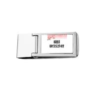 Japanese Cherry Blossom Happy Birthday Slim Money Clip Stainless Holder Pocket Wallet