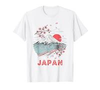 Japanese Cherry Blossom Mt Fuji Sunset Art Souvenir T-Shirt