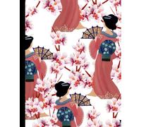 Japanese Cherry Blossom Notebook: Lined Daily Journal, Diary, Notebook for Children and Adults. Notepad for Home, School, Work Use, 120 Pages
