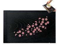 Japanese Cherry Blossom Pattern Tray Tea Drink Serving Platter Snack Fruit Tray Coffee Table Ottoman Sake Tray Sushi Plates for Home Kitchen