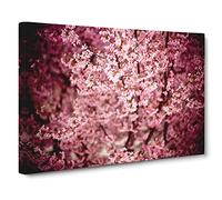 Japanese Cherry Blossom Pink Tree Modern Canvas Wall Art Print Ready to Hang, Framed Picture for Living Room Bedroom Home Office Décor, 20x14 Inch (50x35 cm)