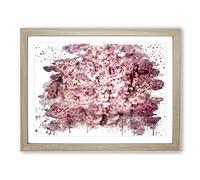 Japanese Cherry Blossom Pink Tree V3 Modern Framed Print | A2 Oak Framed Wall Art | Ready to Hang | Asian Floral Picture | Living Room Bedroom Lounge Office