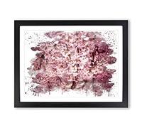 Japanese Cherry Blossom Pink Tree V3 Modern Framed Wall Art Print, Ready to Hang Picture for Living Room Bedroom Home Office Décor, Black A4 (34 x 25 cm)