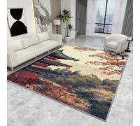 Japanese Cherry Blossom Rug - Japanese Rug - Nature Landscape Rugs, Oriental Asian Carpet, Washable Rug Non Slip Low Pile Soft Large Area Rugs, Japanese Home Decor Gifts, 160 X 230 cm