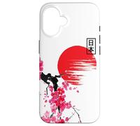 Japanese Cherry Blossom Sakura Art Rising Sun Watercolor Case for iPhone 16
