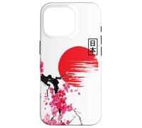 Japanese Cherry Blossom Sakura Art Rising Sun Watercolor Case for iPhone 16 Pro