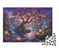 Japanese Cherry Blossom Trees 1000 Piece Jigsaw Puzzle,Home Wall Decor,Educational Toy,Great Gifts,Premium Cardboard,Adults & Kids 14+,Impossible Challenge,Stress Relief 70x50cm