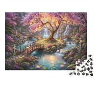 Japanese Cherry Blossom Trees 1000 Piece Jigsaw Puzzle,Whimsical Challenge,Adults & Kids 14+,Home Wall Decor,Great Gifts,Premium Cardboard,Educational Toy,Stress Relief 38x26cm
