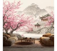 Japanese Cherry Blossom Wallpaper & Wall Mural, 130x80 cm - Chinese Oriental Asian Home Wall Decor for Bedroom, Living Room - S&J3194