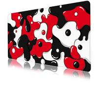 Japanese Cherry Blossom White Gaming Mouse Pad, XXL Large Gaming Laptop Anime Mouse Pad, Sakura Big Desk Pads, Extended PC Keyboard Waterproof and Non-Slip 31.5x11.8in (Red Cow, 31.5x11.8)