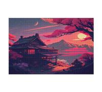 Japanese Cherry Blossoms 1000 Piece Jigsaw Puzzle- Brain Teaser Game for Adults & Children - Educational Activities Wooden Jigsaws （75×50cm）