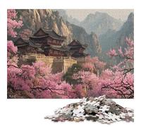 Japanese Cherry Blossoms Adults Fun 300 Pieces Wooden Jigsaw Puzzle Toy Intellectual Game Home Decoration Stress Relief Education Game Relaxation And Intelligence 300pcs (40x28cm)