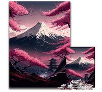 Japanese Cherry Blossoms Jigsaw Puzzle 1000 Pieces Wooden Puzzles Fun at Home Activities, Birthday Present, Travel Gifts 50x75CM/19.68x29.52inch