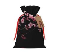 Japanese Cherry Blossoms Print Gift Bag with Drawstring Reusable Gift Bag for Party Wedding