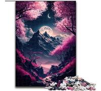 Japanese Cherry Blossoms Puzzles for Adults Teens 1000pc Puzzle, Staycation Kill Time Every Piece Is Unique - Challenging Family Fun Game (50x75cm)
