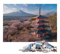 Japanese Cherry Blossoms Wooden Jigsaw Puzzles for Adults Fun 1000 Pieces Education Game Home Decoration Stress Relief Toy Intellectual Game Premium & Durable 1000pcs (75x50cm)