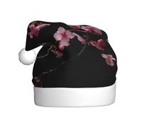 Japanese Cherry Flowers Christmas Hat Santa Hat Costume Accessory For Xmas New Year Holiday Party Headwear