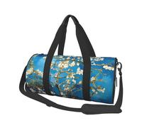 Japanese Cherry Flowers Duffle Bag With Shoes Compartment And Adjustable Strap,Foldable Travel Duffel Bags For Men Women,Waterproof Duffel Bags, Black, One Size