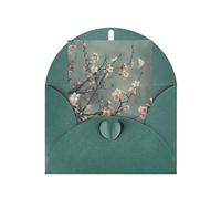 Japanese Cherry Flowers Print Adorable Blank Cards& Envelopes,Unique Designs Perfect for Festivals, Invitations