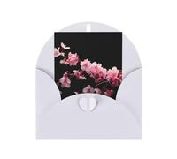 Japanese Cherry Flowers Print Adorable Blank Cards& Envelopes,Unique Designs Perfect for Festivals, Invitations