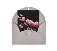 Japanese Cherry Flowers Print Adorable Blank Cards& Envelopes,Unique Designs Perfect for Festivals, Invitations