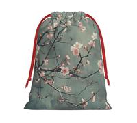 Japanese Cherry Flowers Print Gift Drawstring Bag Reusable Pouch Birthday Presents Wedding Daily Organizing Events