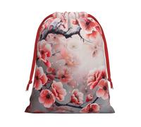 Japanese Cherry Flowers Print Gift Drawstring Bag Reusable Pouch Party Favors Birthdays Weddings Daily Sack