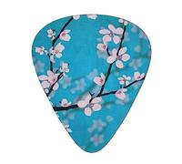 Japanese Cherry Flowers Print Guitar Picks Personalized Novelty Guitar Plectrums For Electric Guitar Acoustic Guitar 12 Pack