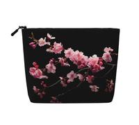 Japanese Cherry Flowers Print Makeup Bag Travel Toiletry Bag,Travel Makeup Bag,Portable Women Makeup Organizer Case