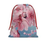 Japanese Cherry Flowers Print Multi-Functional Drawstring Reusable Gift Pouch Daily Storage All Occasions Use