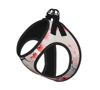 Japanese Cherry Flowers Print Pet Vest Harnesses Leash Set Reflective Puppy Vest Dogs Walking Training Dog Harness