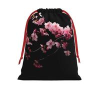 Japanese Cherry Flowers Print Practical Drawstring Gift Travel Pouches Men Women Multiple Occasion Daily Carry