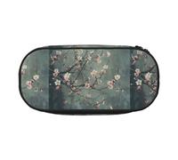 Japanese Cherry Flowers Print Unisex Pencil Case Pouch - Compact Design for Pencils, Small Items - Double-Headed Zipper
