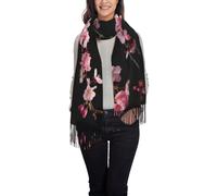 Japanese Cherry Flowers Print Women'S Pashmina Shawl Wrap For Evening Dress Bridesmaid Wedding Bridal Winter Soft Scarf