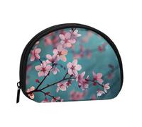 Japanese Cherry Flowers Printed Coin Purse Pouch-Shell Pouch Wallet,Mini Storage Bag,Cosmetic Bagholder for Woman Girls