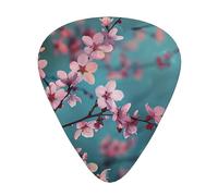Japanese Cherry Flowers Printed Custom 12 Pieces Guitar Pick In A Box,The Pick Makes Sound Clear, Ukulele, Electric Bass (0.46 0.71 0.96mm)