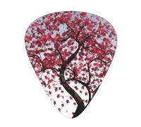 Japanese Cherry Tree Print Guitar Picks Personalized Novelty Guitar Plectrums For Electric Guitar Acoustic Guitar 12 Pack