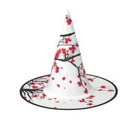 Japanese Cherry Tree Print Halloween Wide Brim Foldable Hat Suitable For Cosplay,Masquerade And Carnival-1 Piece