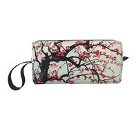 Japanese Cherry Tree Printed Makeup Bag Simple Travel Cosmetic Bags Waterproof Cosmetic Case Toiletry Bag Organizer for Women Mom Girls
