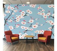 Japanese Cherry Wallpaper - Oriental Asian Wall Mural - Wall Murals for Living Room Bedroom - Photo Wallpaper & Home Decor Art - 315 x 215 cm H667