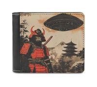 Japanese Chimpanzee Samurais Monkey Bifold Wallet PU Leather Credit Card Holder Wallets Slim Front Pocket Money Clip