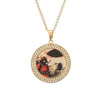 Japanese Chimpanzee Samurais Monkey Necklaces for Women Gold Necklace Pendant Chain Diamond Necklace Jewelry Gifts