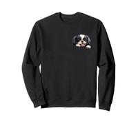 Japanese Chin Dog Mom Dad Peeking Puppy Sweatshirt