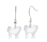 Japanese Chin Silhouette Silver Earrings