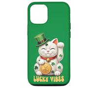Japanese Chinese Lucky Cat Maneki Neko St Patrick’s Day Luck Case for iPhone 12/12 Pro
