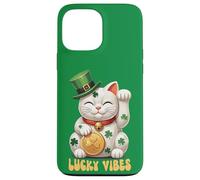 Japanese Chinese Lucky Cat Maneki Neko St Patrick’s Day Luck Case for iPhone 13 Pro Max