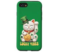 Japanese Chinese Lucky Cat Maneki Neko St Patrick’s Day Luck Case for iPhone SE (2020) / 7/8